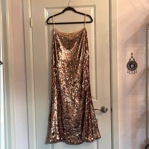 Free People Sequin Maxi Long Skirt